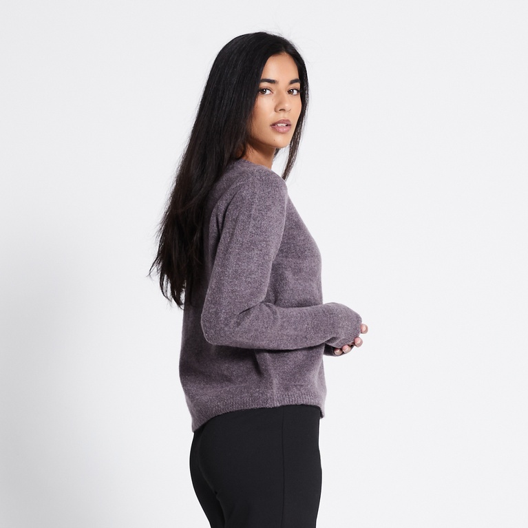 Basic knit cardigan "Audrey" Heather Purple